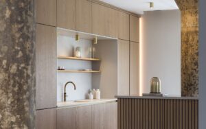 Rezana & Zola Matte Kitchen in Parched Oak & Light Grey by Studio Nest