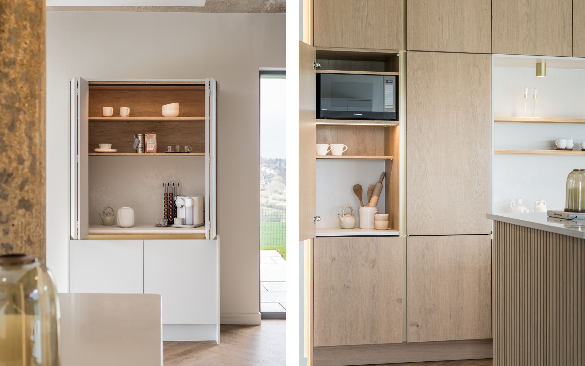 Rezana & Zola Matte Kitchen in Parched Oak & Light Grey by Studio Nest