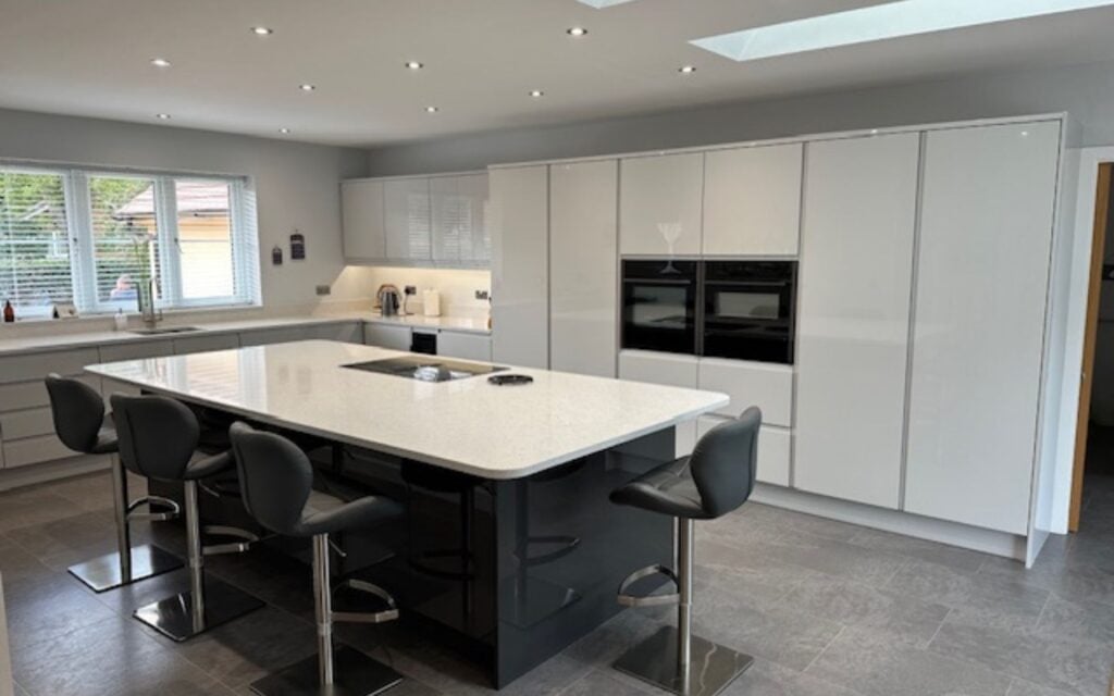 Strada Gloss Kitchen in Light Grey & Graphite by DCL Kitchens