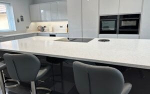 Strada Gloss Kitchen in Light Grey & Graphite by DCL Kitchens