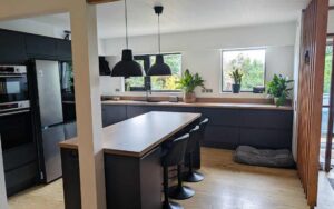 Strada Matte Kitchen in Graphite by Hanna Bros