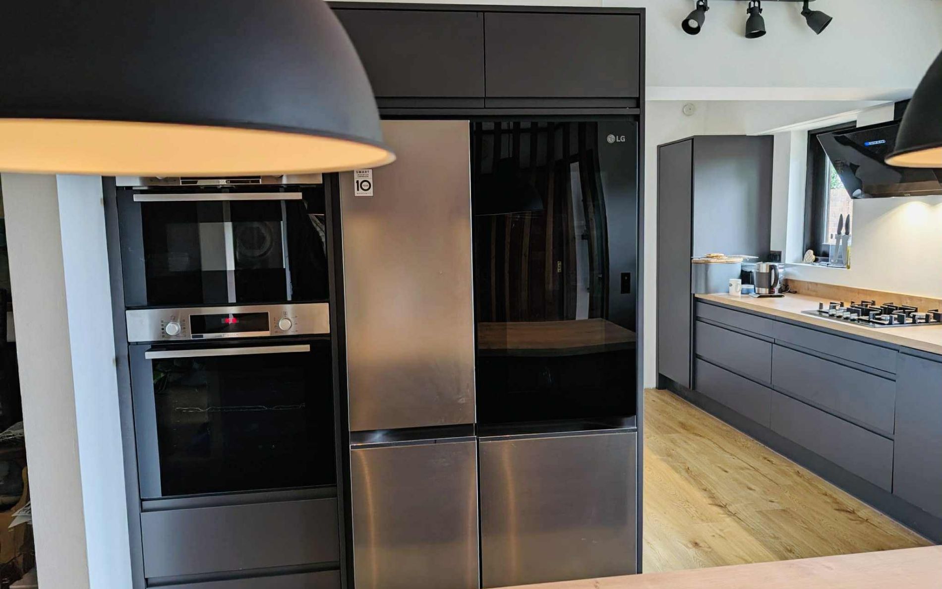 Strada Matte Kitchen in Graphite by Hanna Bros