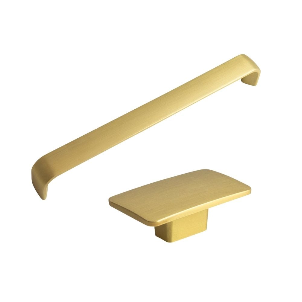 Satin Brass D-Handle and Knob | STORI