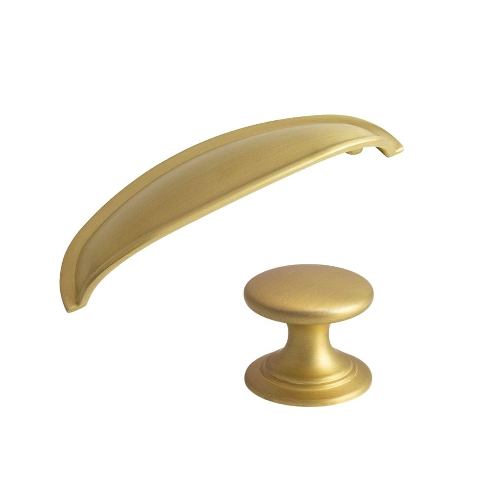 Satin Brass Cup and Knob | STORI