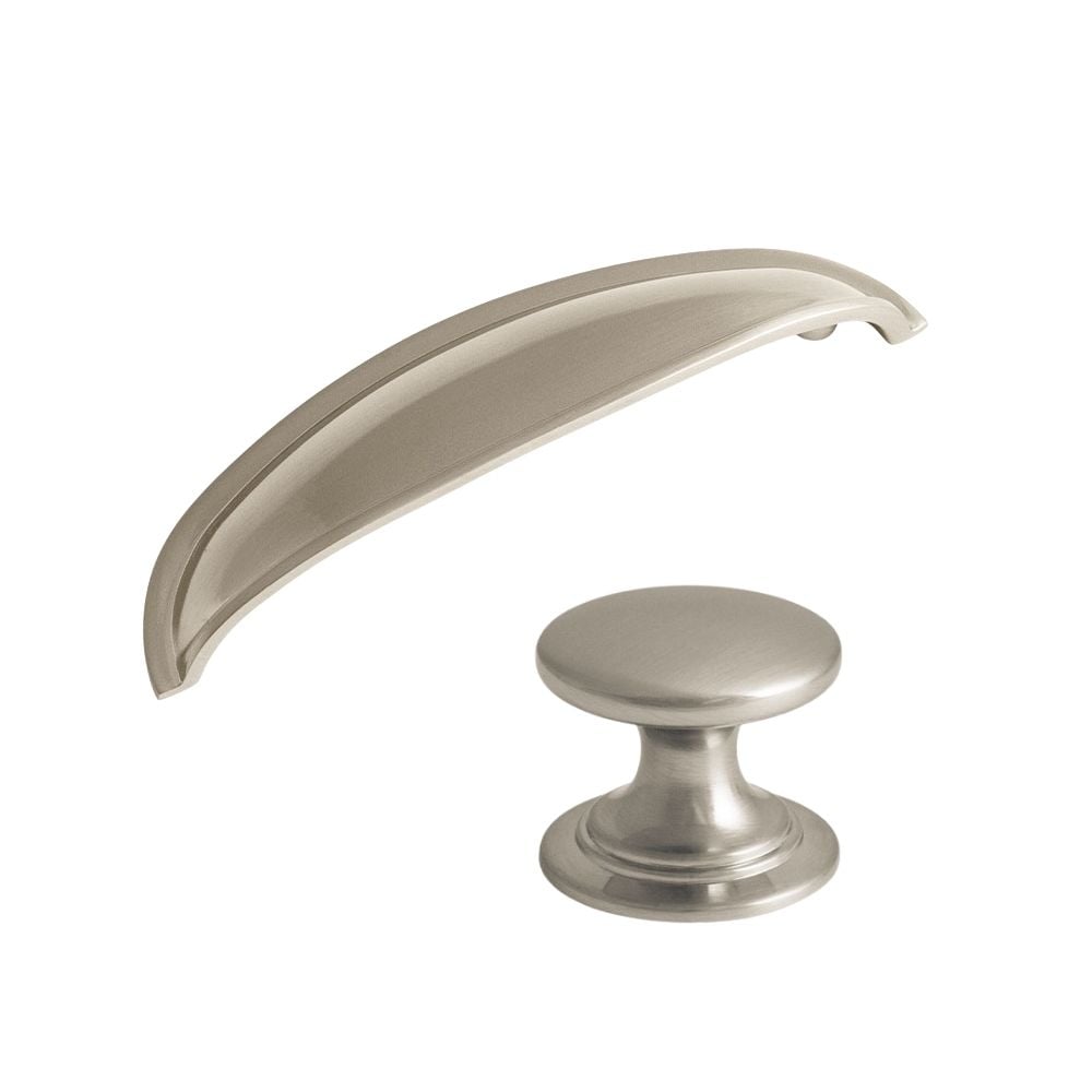 Brushed Nickel Cup and Knob | STORI