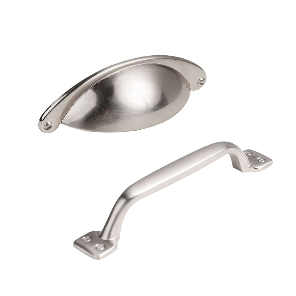 Brushed Nickel Cup & D-Handle | STORI
