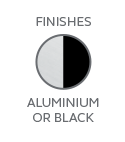 Aluminium or Black Finish