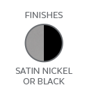 Stain Nickel or Black Finish