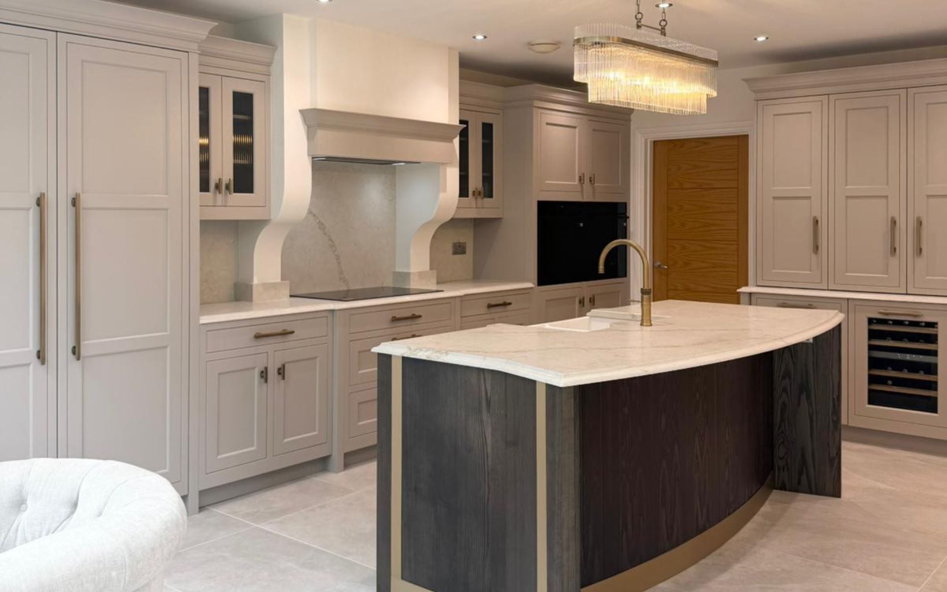 Belgravia Kitchen in Cashmere & Sanded Stained by Broomside Design
