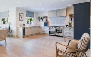 Wakefield Kitchen in Taupe Grey & Slate Blue by Silver Birch Kitchens