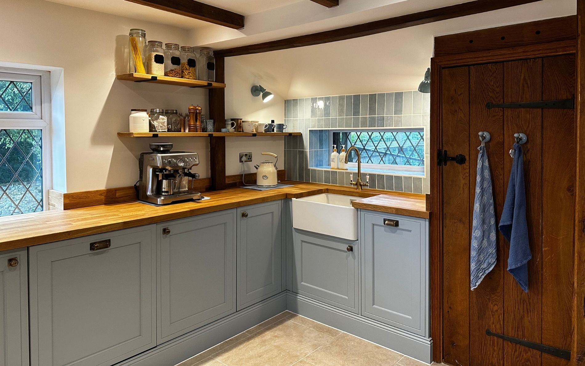Winslow Kitchen in Pantry Blue by Roma Interiors