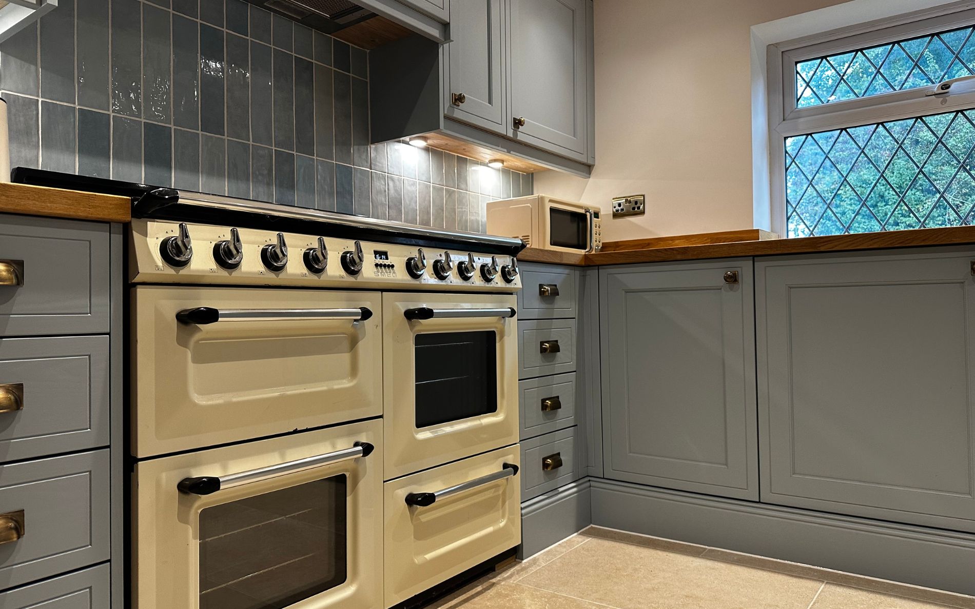 Winslow Kitchen in Pantry Blue by Roma Interiors