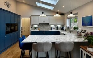 Aldana Kitchen in Airforce & Light Grey by Roma Interiors