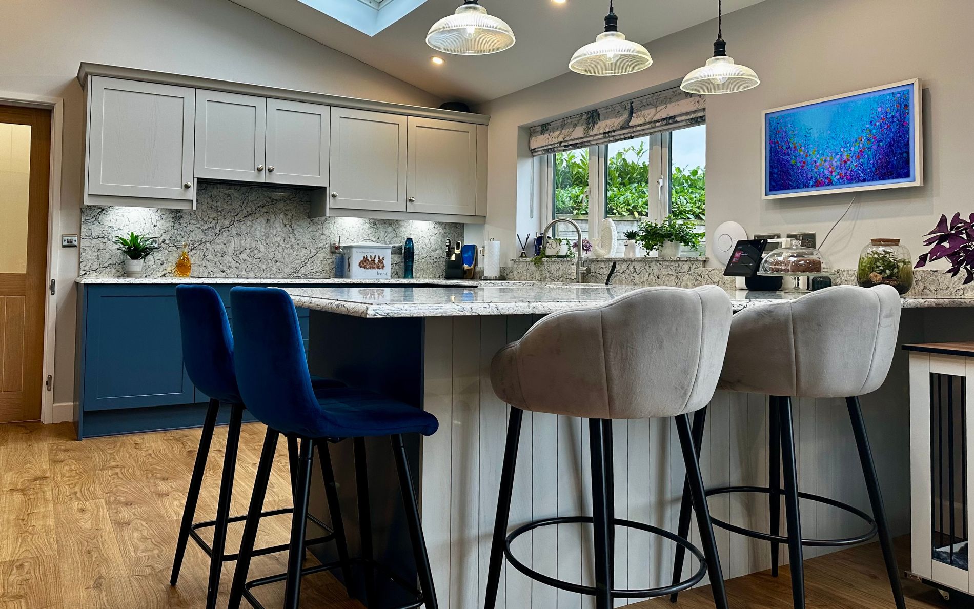 Aldana Kitchen in Airforce & Light Grey by Roma Interiors