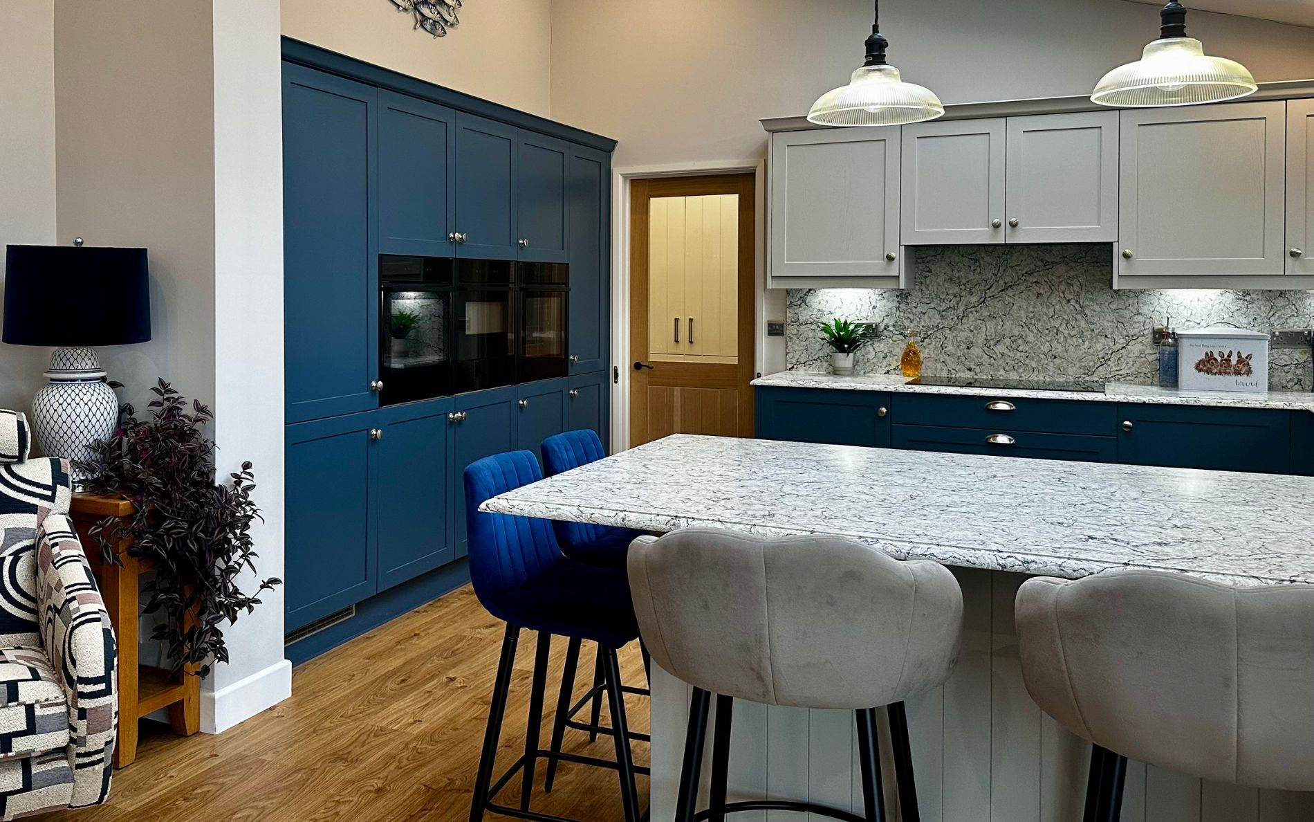 Aldana Kitchen in Airforce & Light Grey by Roma Interiors