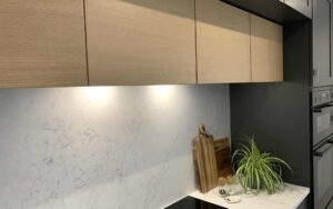 Aldana & Tavola Kitchen in Graphite & Parched Oak by Hanna Bros