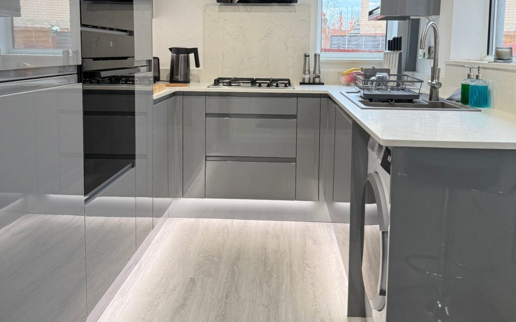 Strada Gloss Kitchen in Dust Grey by Saturn Interiors