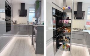 Strada Gloss Kitchen in Dust Grey by Saturn Interiors