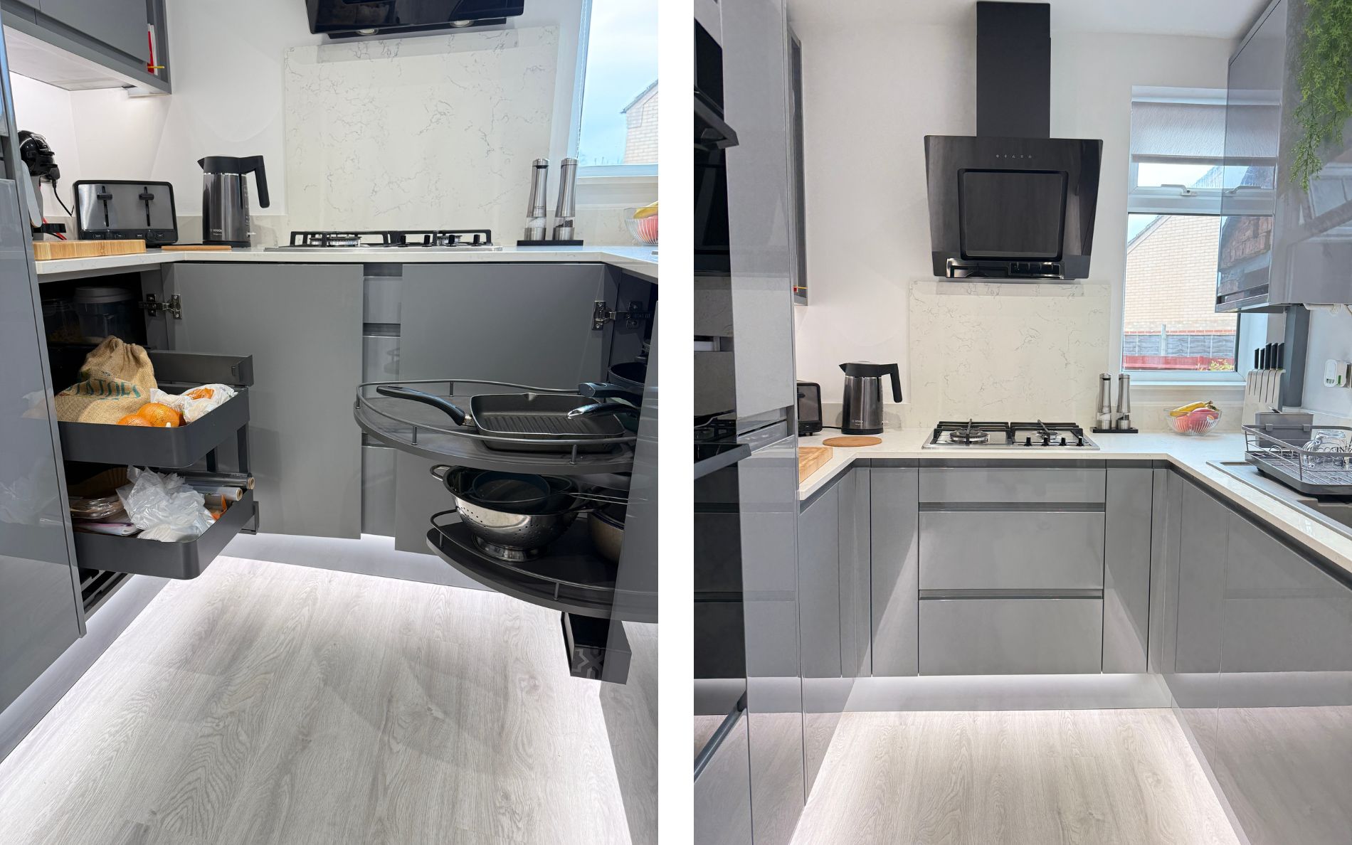 Strada Gloss Kitchen in Dust Grey by Saturn Interiors