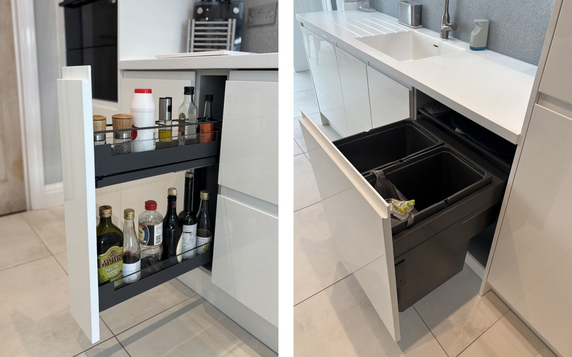 Strada Gloss Kitchen in White by Walrow Kitchens
