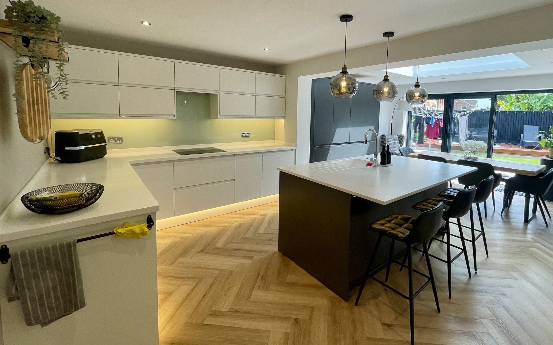 Strada Matte Kitchen in White & Graphite by Walrow Kitchens
