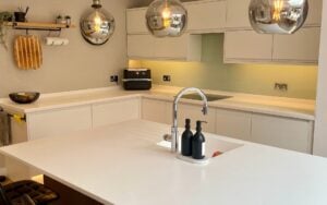 Strada Matte Kitchen in White & Graphite by Walrow Kitchens