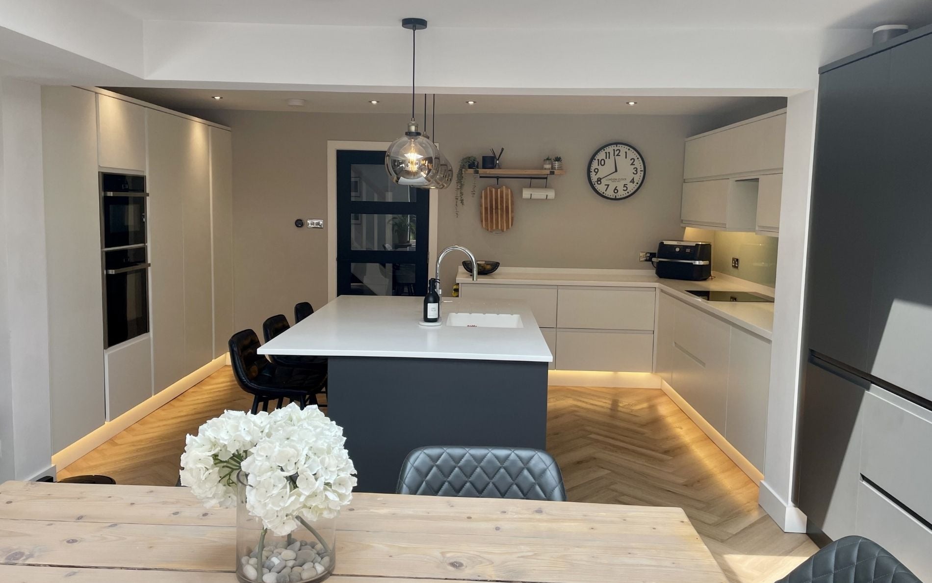 Strada Matte Kitchen in White & Graphite by Walrow Kitchens