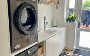Strada Matte Kitchen in White & Graphite by Walrow Kitchens