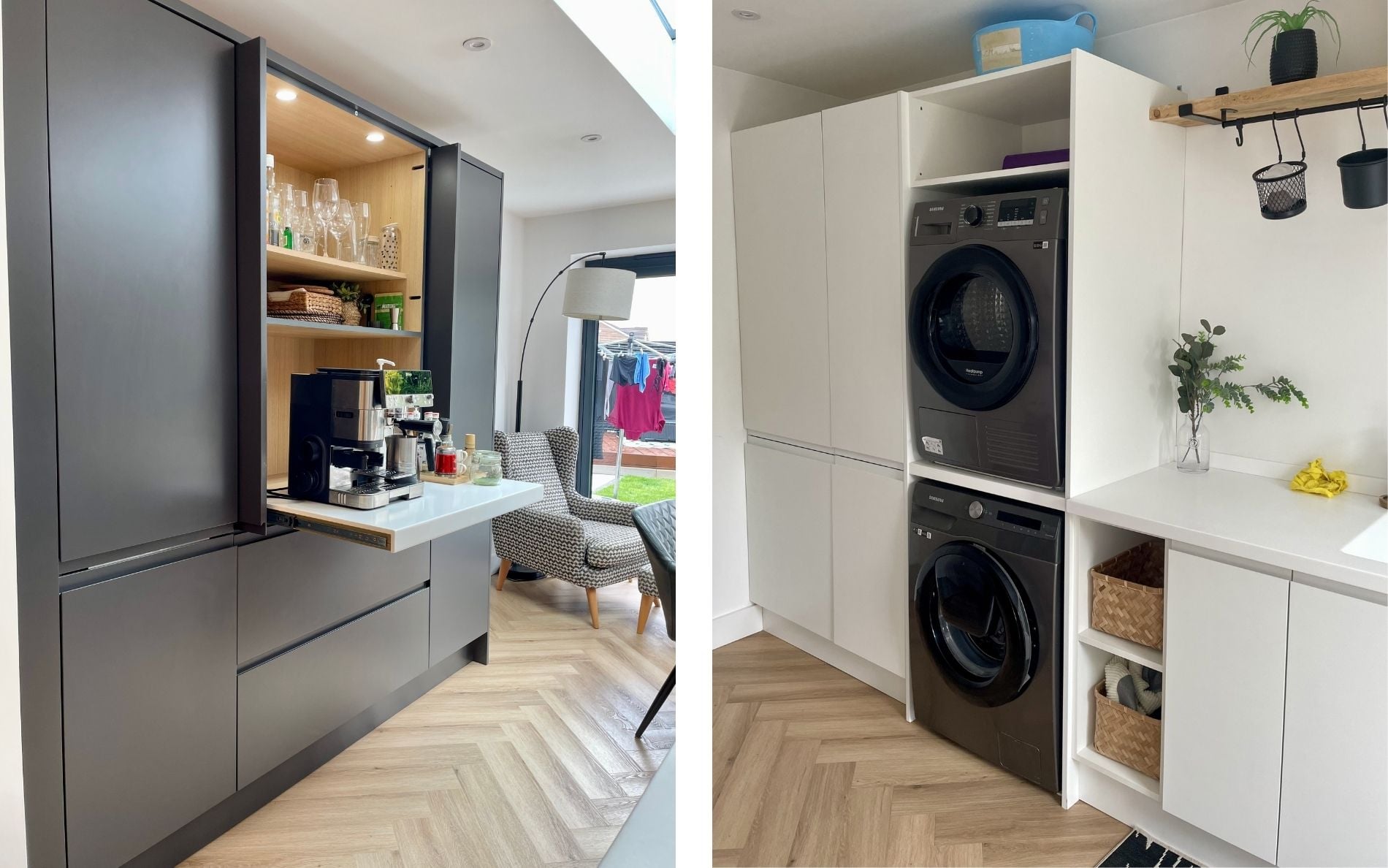 Strada Matte Kitchen in White & Graphite by Walrow Kitchens