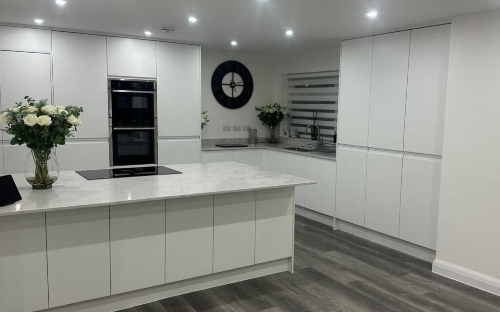 Strada Matte Kitchen in White by Silver Birch Kitchen Designs