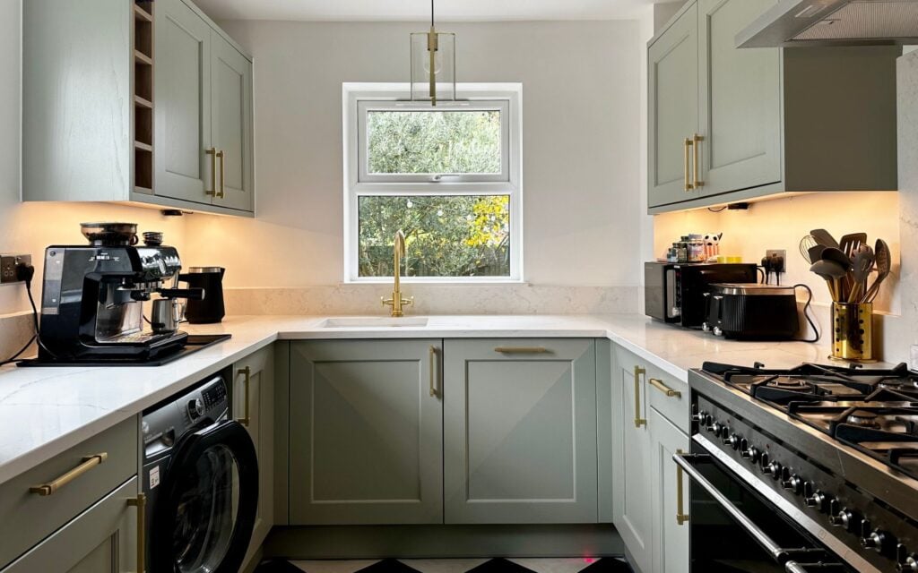 Wakefield Kitchen in Sage Green by Roma Interiors