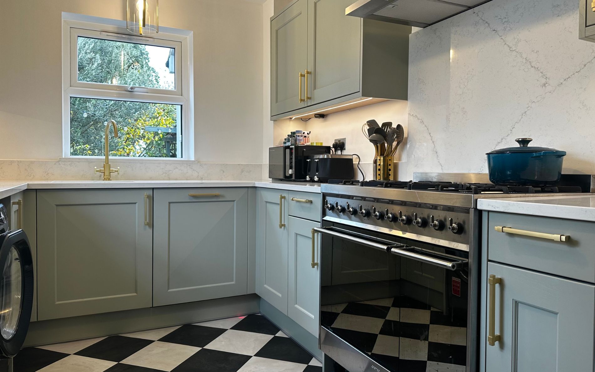 Wakefield Kitchen in Sage Green by Roma Interiors