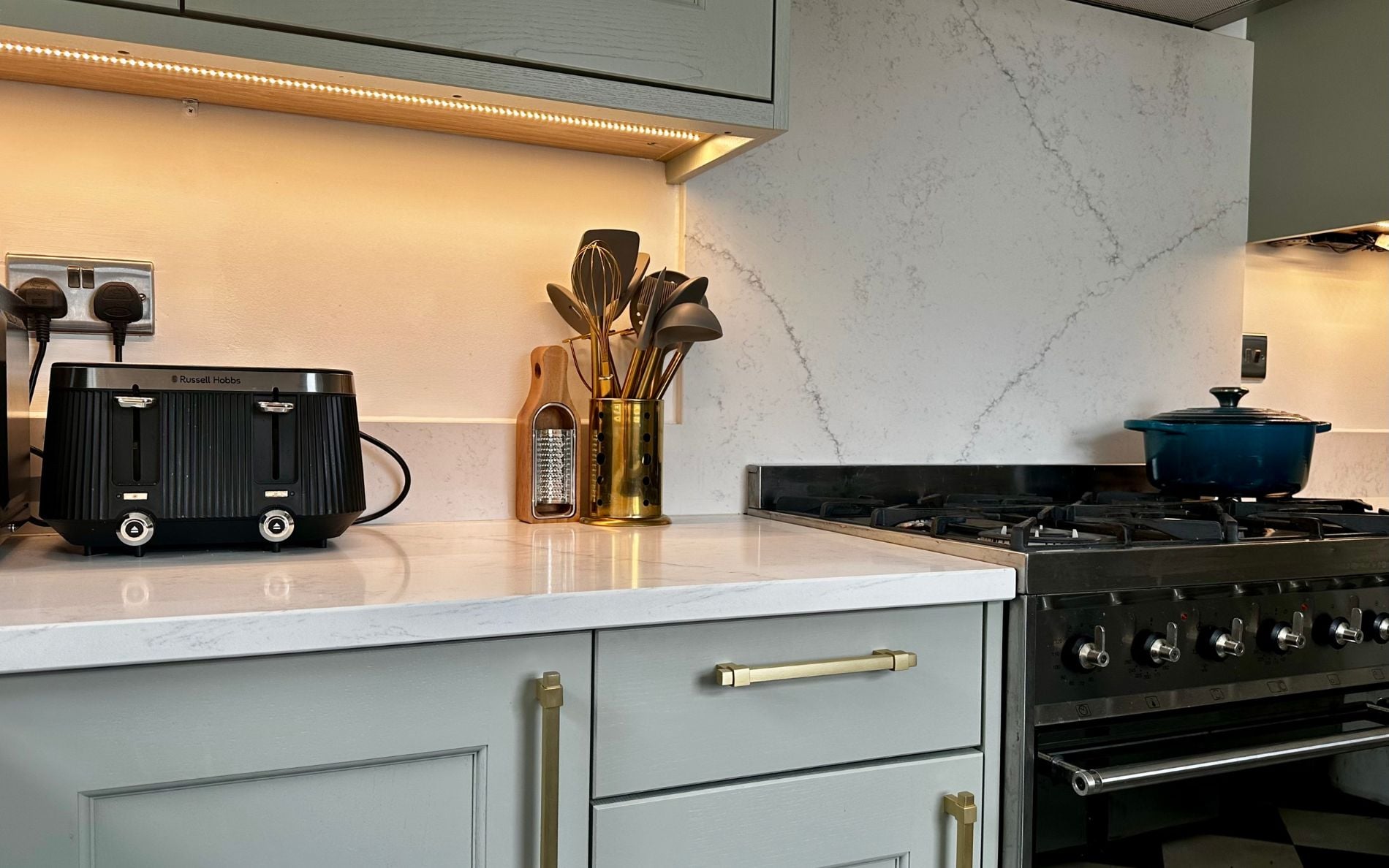 Wakefield Kitchen in Sage Green by Roma Interiors