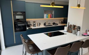 Zola Matte Kitchen in Marine & Viridian by Silver Birch Kitchen Designs