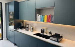 Zola Matte Kitchen in Marine & Viridian by Silver Birch Kitchen Designs
