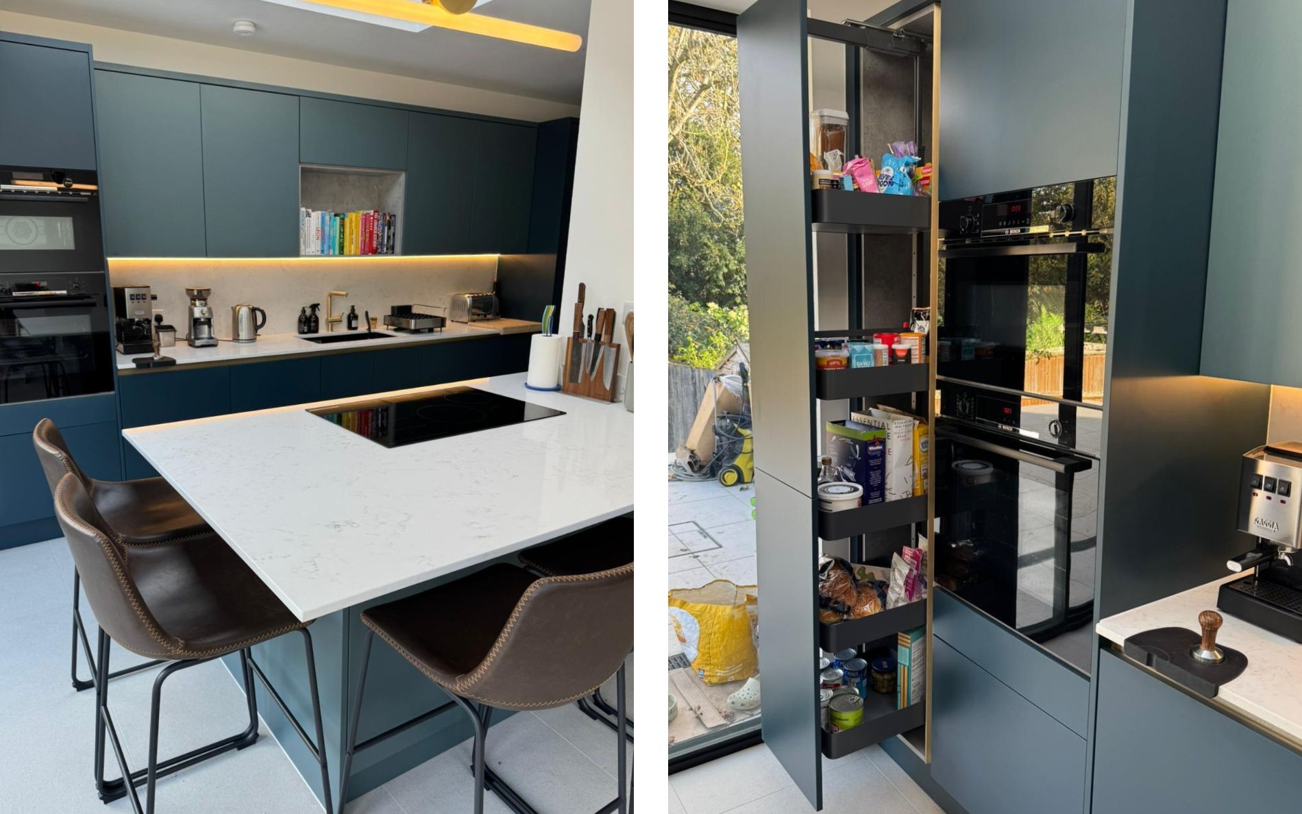 Zola Matte Kitchen in Marine & Viridian by Silver Birch Kitchen Designs