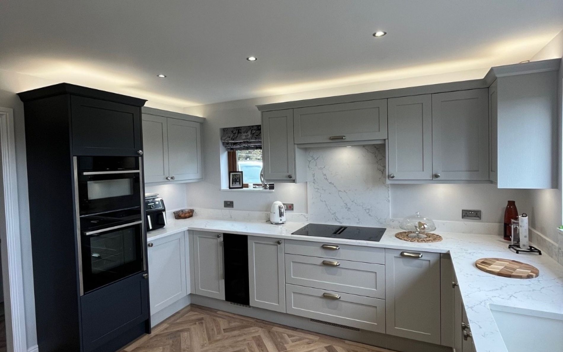 Aldana Kitchen in Light Grey & Slate Blue by Inline Kitchens