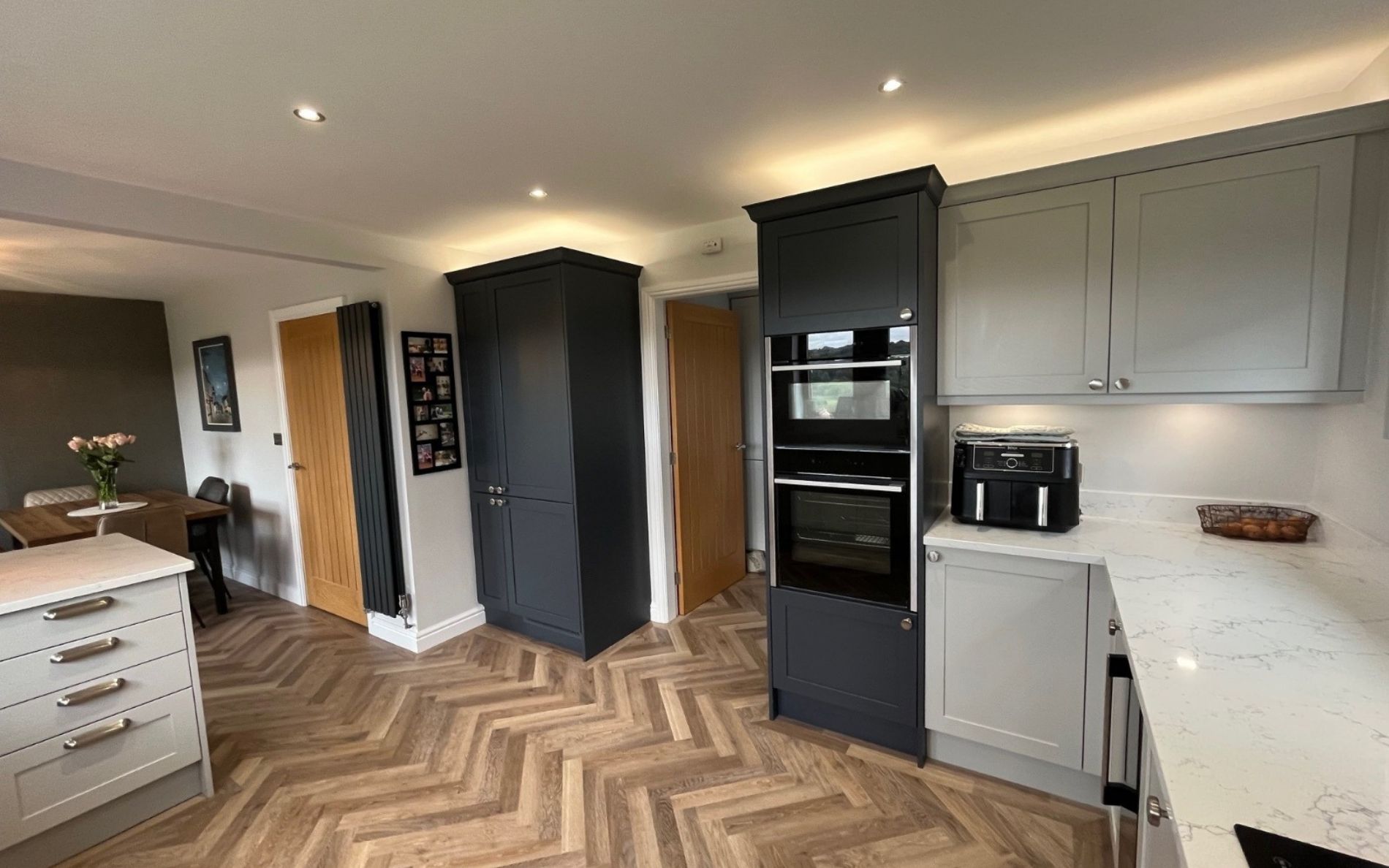 Aldana Kitchen in Light Grey & Slate Blue by Inline Kitchens