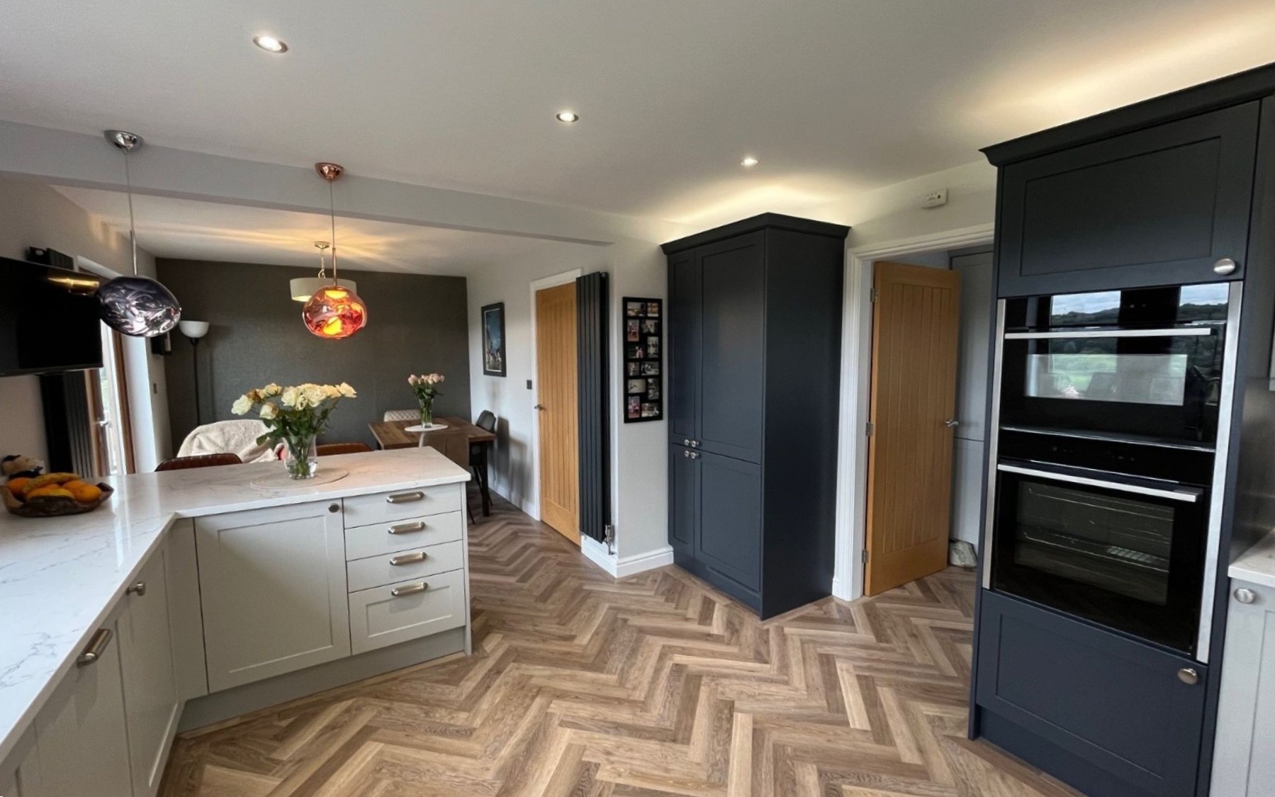 Aldana Kitchen in Light Grey & Slate Blue by Inline Kitchens