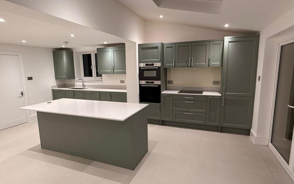 Pembridge Kitchen in Reed Green by Silver Birch Kitchen Design