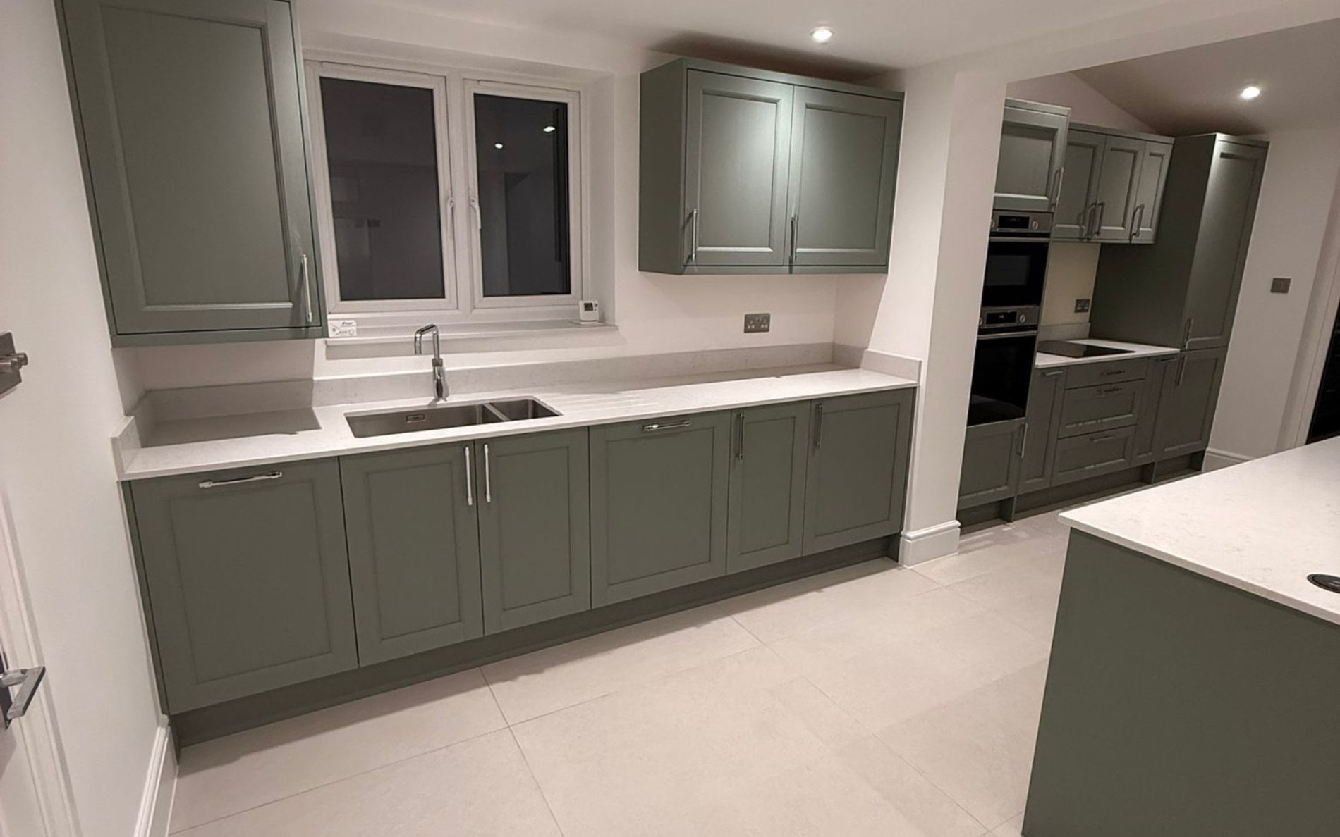 Pembridge Kitchen in Reed Green by Silver Birch Kitchen Design