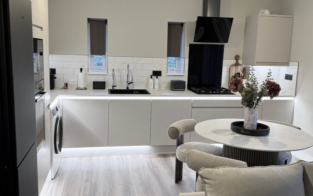 Strada Matte Kitchen in Cashmere by Saturn Interiors