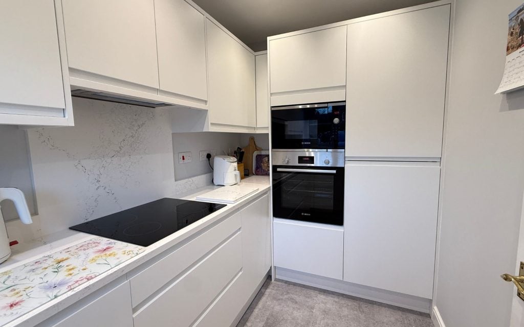 Strada Matte Kitchen in White by Saturn Interiors