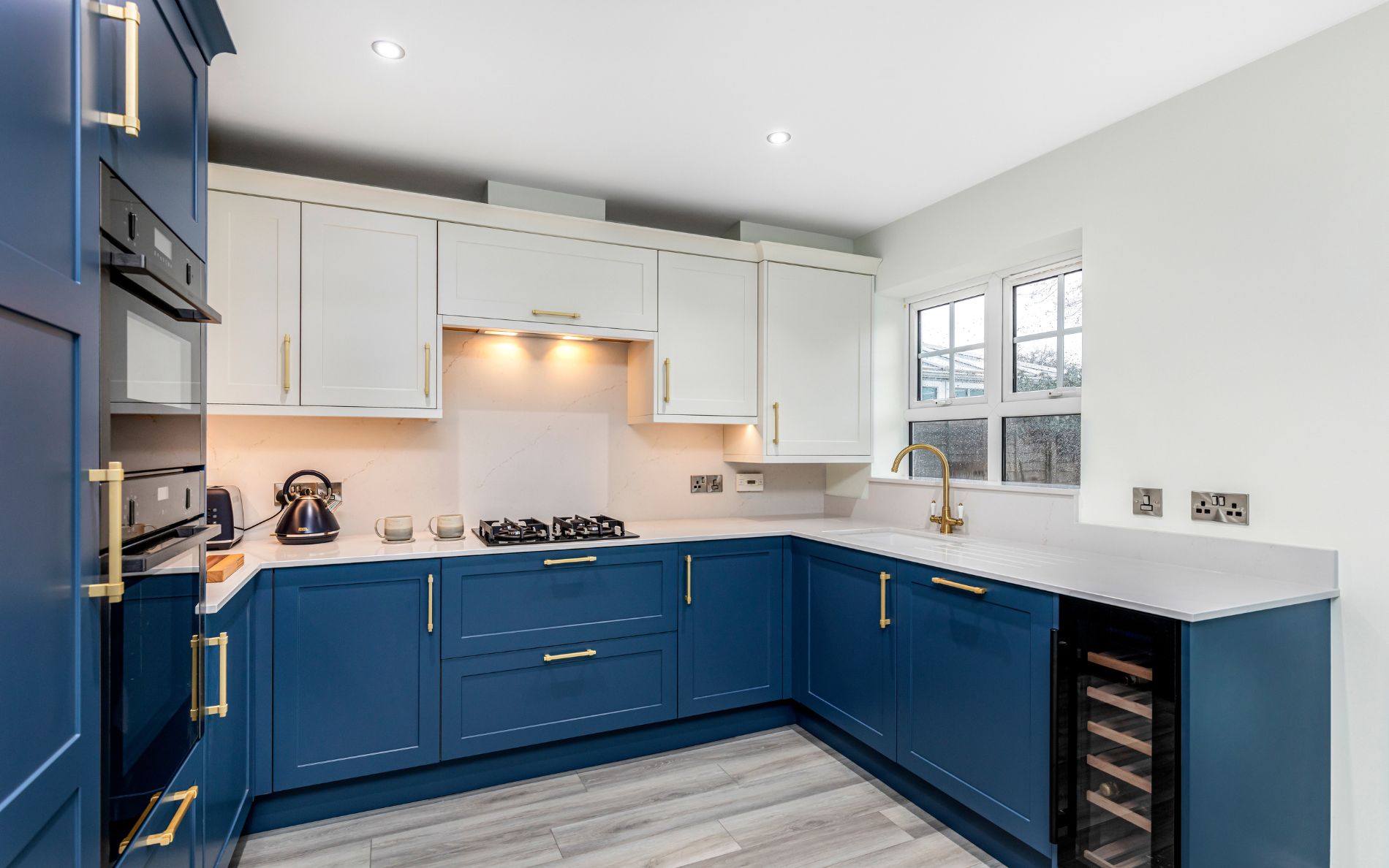 Clifden Kitchen in Airforce & Porcelain by Rever Kitchens