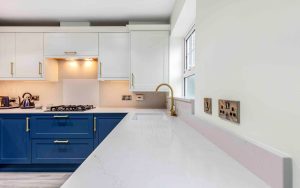 Clifden Kitchen in Airforce & Porcelain by Rever Kitchens