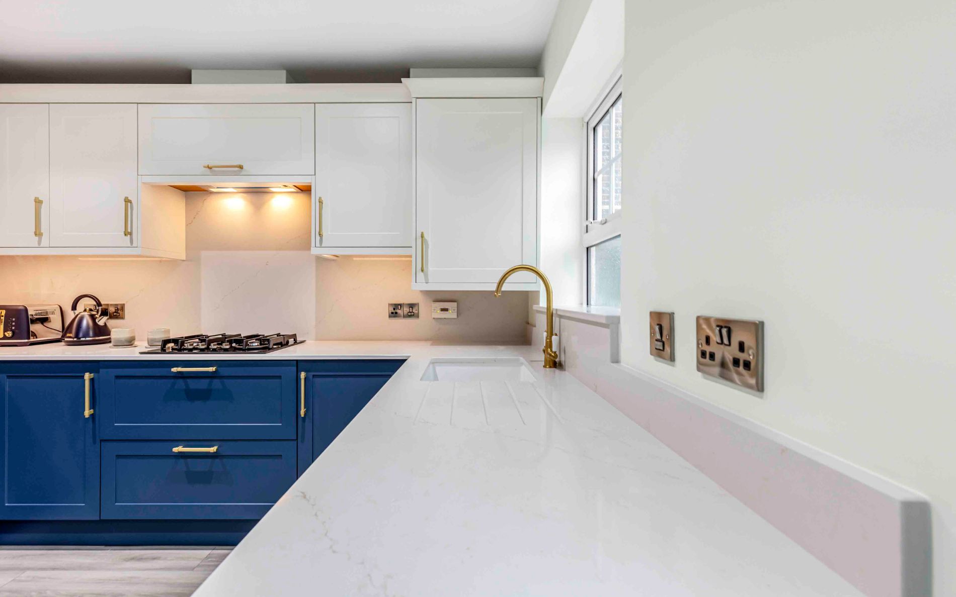 Clifden Kitchen in Airforce & Porcelain by Rever Kitchens