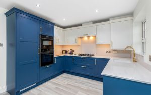 Clifden Kitchen in Airforce & Porcelain by Rever Kitchens