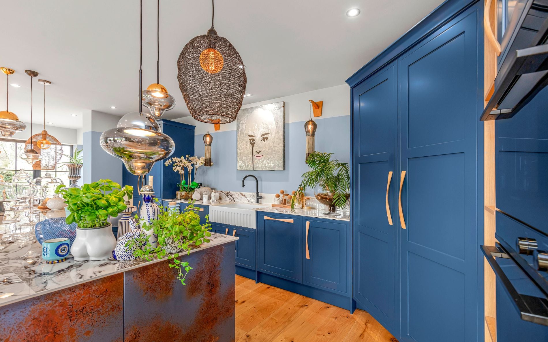 Ellesmere in Parisian Blue & Ferro in Rusted Iron Kitchen by Rever Kitchens