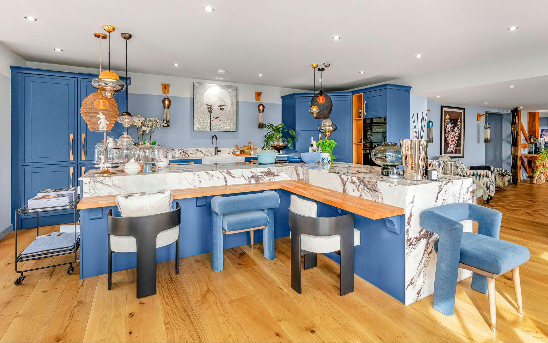 Ellesmere in Parisian Blue & Ferro in Rusted Iron Kitchen by Rever Kitchens