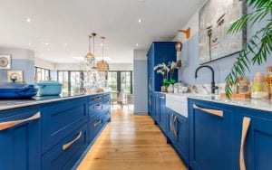Ellesmere in Parisian Blue & Ferro in Rusted Iron Kitchen by Rever Kitchens